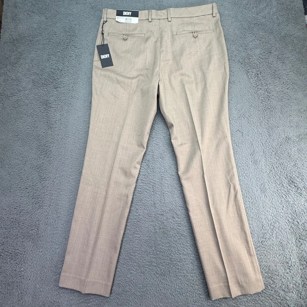 DKNY Dress Pants Men 36x30 Sand Flat Front DWLLPD7Y0021 DWEL
